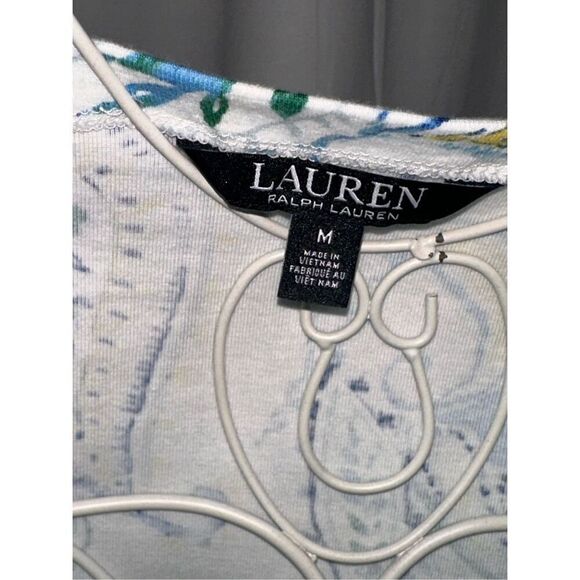 GREAT CONDITION WOMEN LAUREN RALPH LAUREN Plus-Size Paisley Stretch Cotton Boatn - Picture 8 of 9